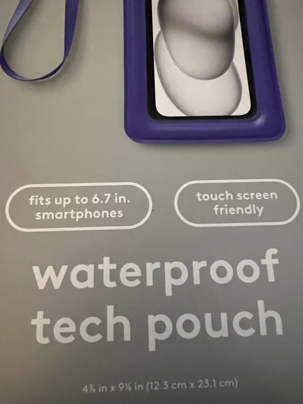 heyday Purple Waterproof Tech Pouch with Lanyard